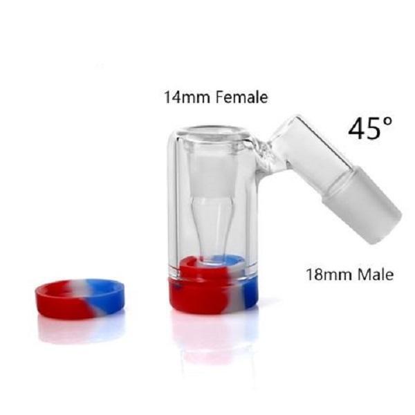GLASS – ASH CATCHER – GLASS ACCESSORIES – 45° WITH SILICONE BOTTOM – VARIOUS SIZES – 1CT – [MSRP: $20]
