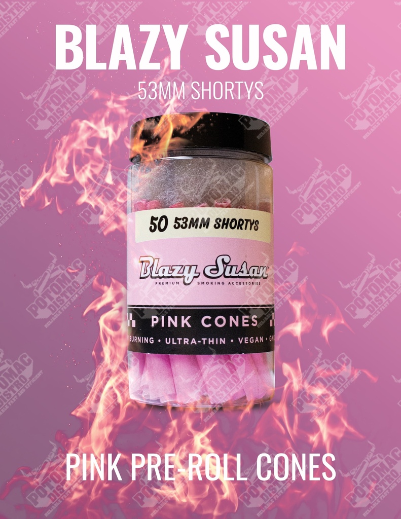 BLAZY SUSAN – PRE-ROLLED CONES – PINK – 50CT JAR – 1CT UNIT – [MSRP: $0.50 EACH]