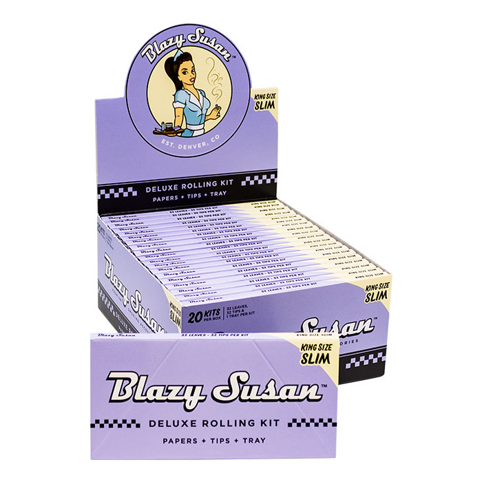 BLAZY SUSAN – ROLLING PAPERS – PURPLE DELUXE ROLLING KIT – KING SIZE & 1 1/4 – 20CT DSPL – [MSRP: $4.50 EACH]