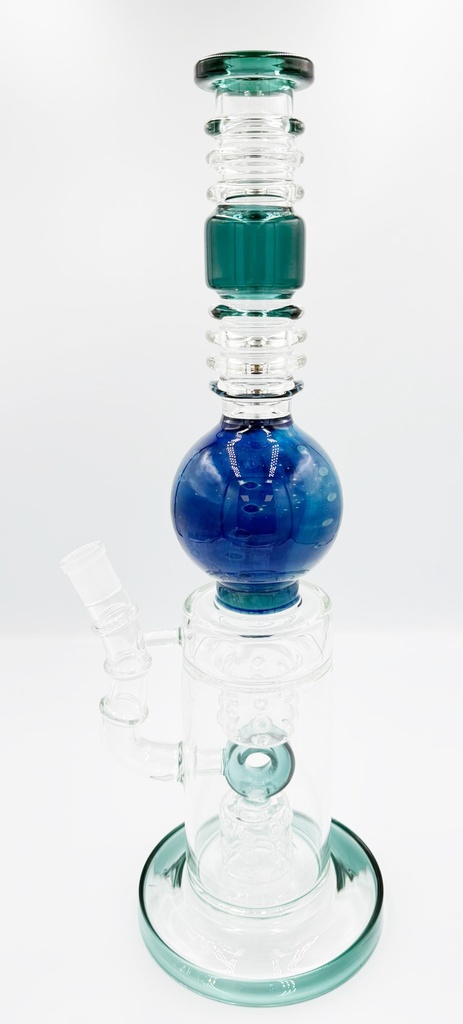 TRIPLE PERCOLATOR – GLASS WATER PIPE – 15-INCH – FLAT BASE – 1CT – GB0305 – [MSRP: $100]