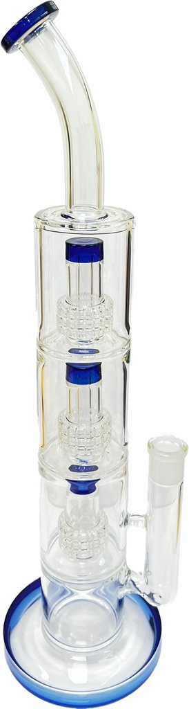 TRIPLE PERCOLATOR – BENT NECK – GLASS WATER PIPE – 20-INCH – 1CT – GB0309 – [MSRP: $65]