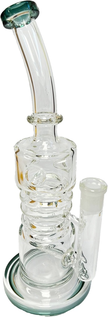 MARIA PERCOLATOR – GLASS WATER PIPE – FLAT BASE – 1CT – GB0313 – [MSRP: $62.50]