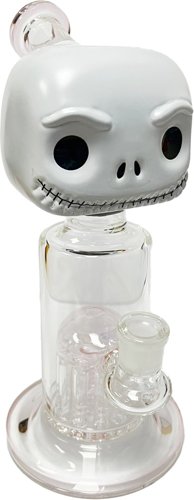 SPOOKY SKELETON HEAD – GLASS WATER PIPE – 10-INCH – 1CT – GB0414 – [MSRP: $57.50]