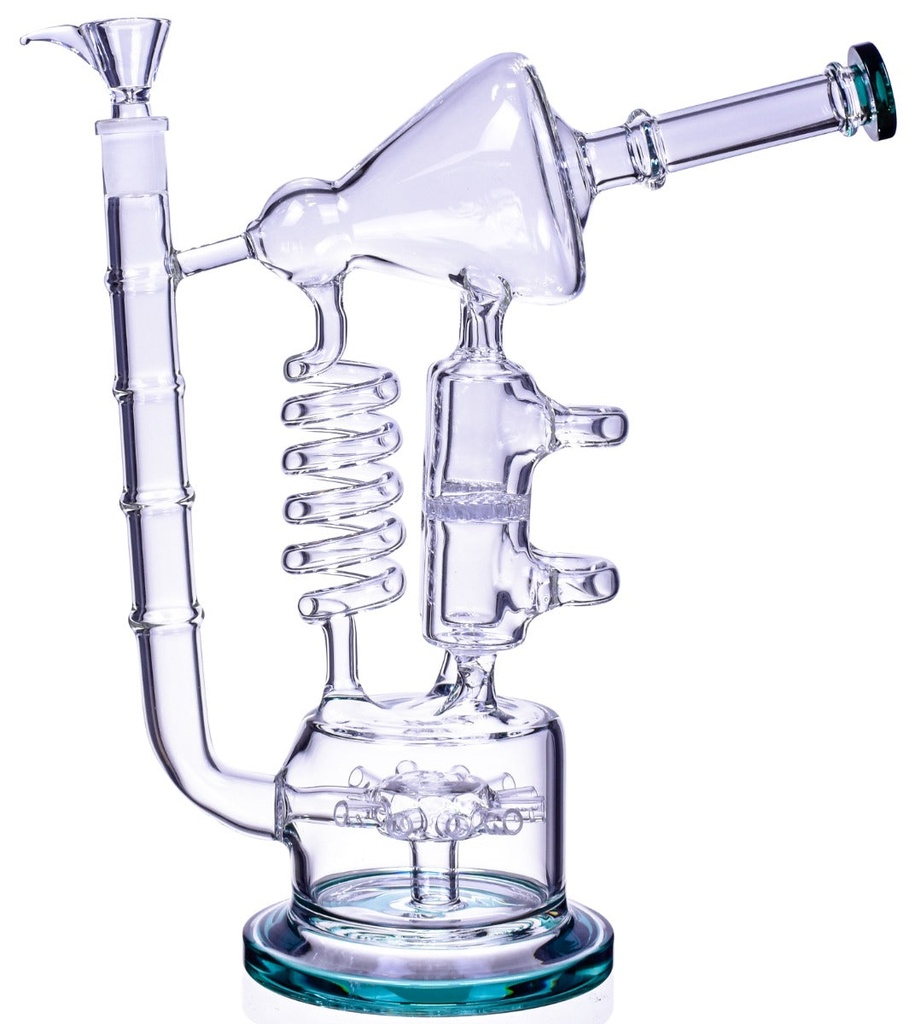 HONEYCOMB TWIST RECYCLER – GLASS WATER PIPES – SPRINKLER PERC – 15 INCH – 1CT – GB0440 – [MSRP: $97.50]