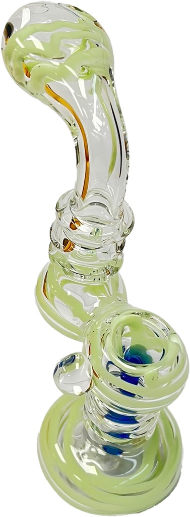 LINES – GLASS WATER BUBBLER – GLASS HAND PIPE – 6-INCH HEAVYWEIGHT 150G – 1CT – GLASS-05826 – [MSRP: $14]