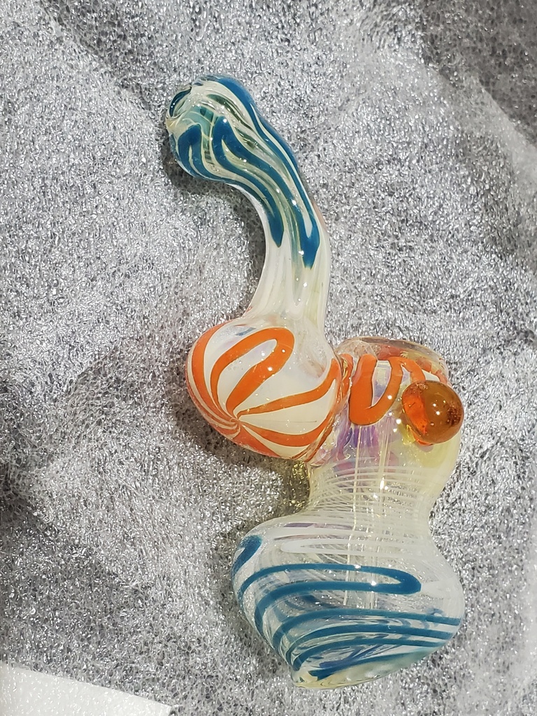 TRIDI COLORS – GLASS WATER BUBBLER – GLASS HAND PIPE – 6-INCH 100G WEIGHT – 1CT – GLASS-05828 – [MSRP: $8]