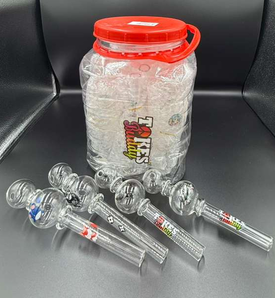 HEAVY JUMBO – DOUBLE BUBBLE GLASS OIL BURNER – GLASS HAND PIPES – 10CT JAR – GB0373-JAR – [MSRP: $8.50 EACH]