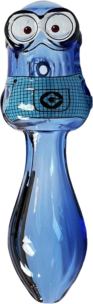 BLUE OVERALLS – GLASS HAND PIPE – GLASS ACCESSORIES – 5-INCH – 1CT – GHP101 – [MSRP: $17.50]