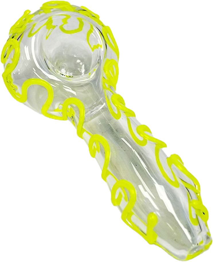 WIGWAG GLOW IN THE DARK – SPOON – GLASS HAND PIPE – 4-INCH (10CM) – 1CT – GB061 – [MSRP: $12]