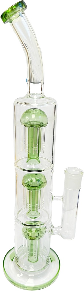 COLOR ACCENT STRAIGHT TUBE – GLASS WATER PIPE – 16-INCH – 1CT – GB0211 – [MSRP: $105]