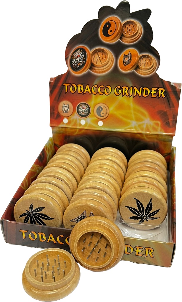 WOOD PRINT – GRINDERS – 2-PIECE – 54MM – 12CT DISPLAY – GR1 – [MSRP: $4.50 EACH]