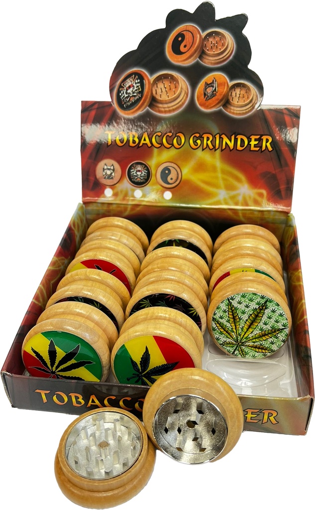 WOOD PRINT – GRINDERS – 2-PIECE – 54MM – 12CT DISPLAY – GR2 – [MSRP: $7 EACH]