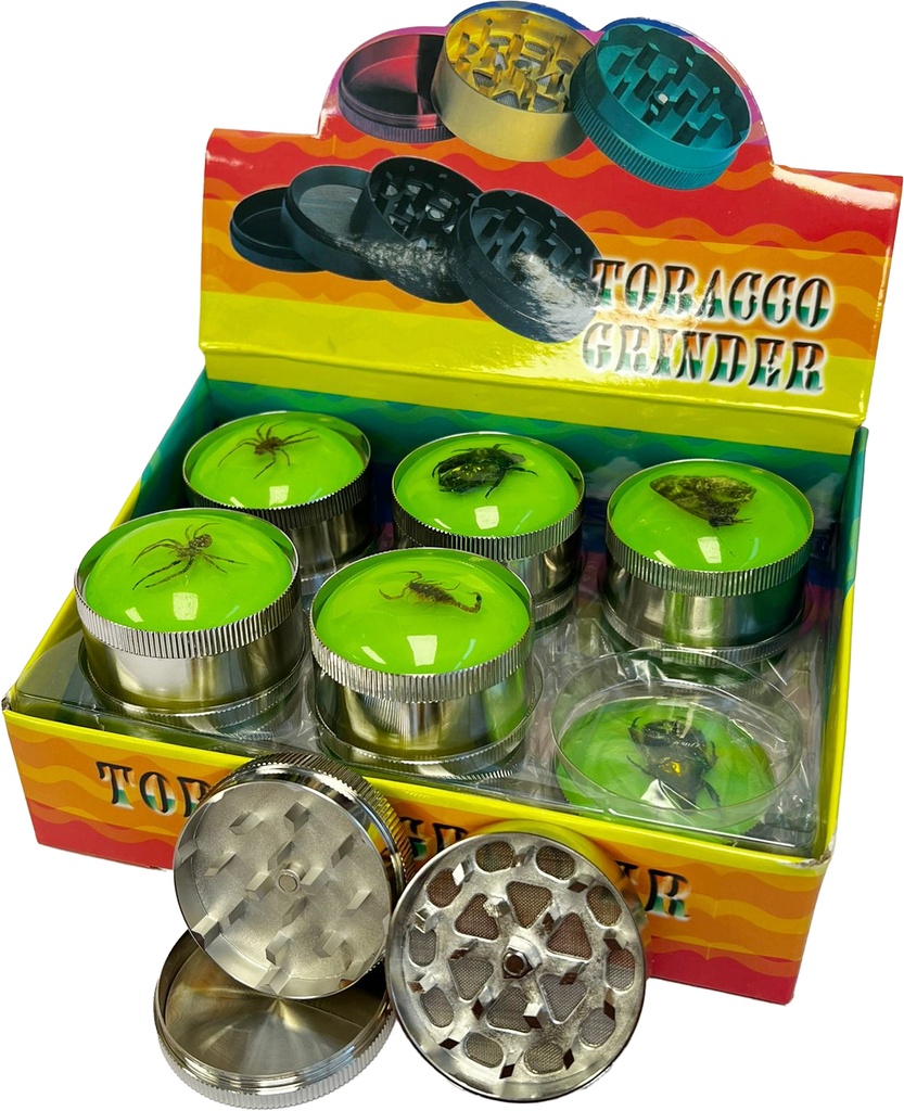 GLOW IN THE DARK BUGS – GRINDERS – 3-PIECE – 52MM – 12CT DISPLAY – GR16 – [MSRP: $10.50 EACH]