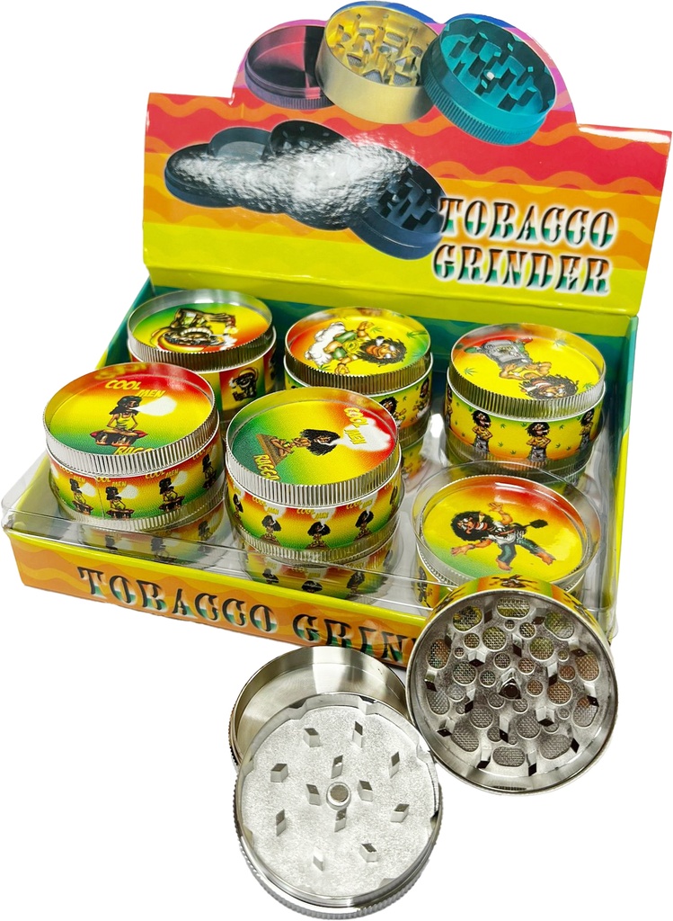RASTA – GRINDERS – 3-PIECE – 52MM – 12CT DISPLAY – GR6 – [MSRP: $9 EACH]
