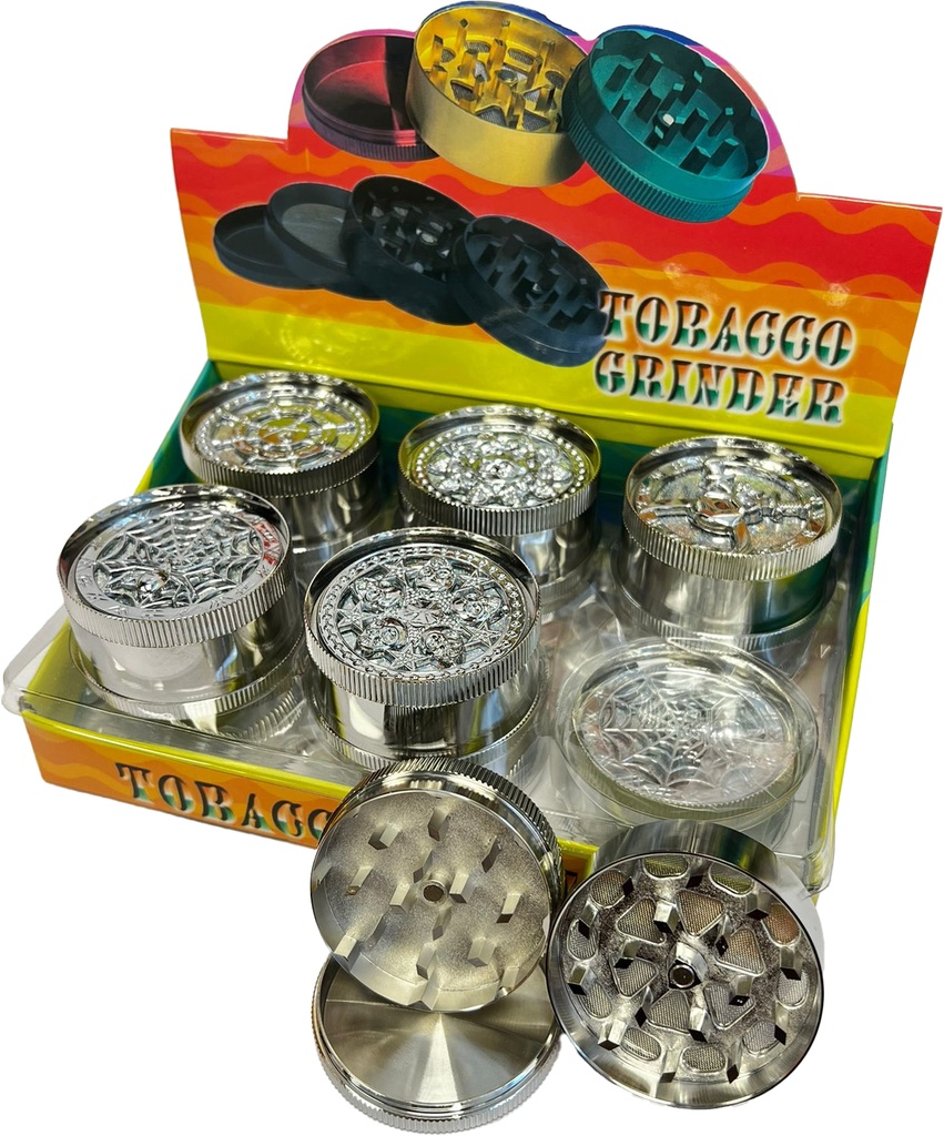SILVER BUGS – GRINDERS – 3-PIECE – 52MM – 12CT DISPLAY – GR7 – [MSRP: $9.50 EACH]