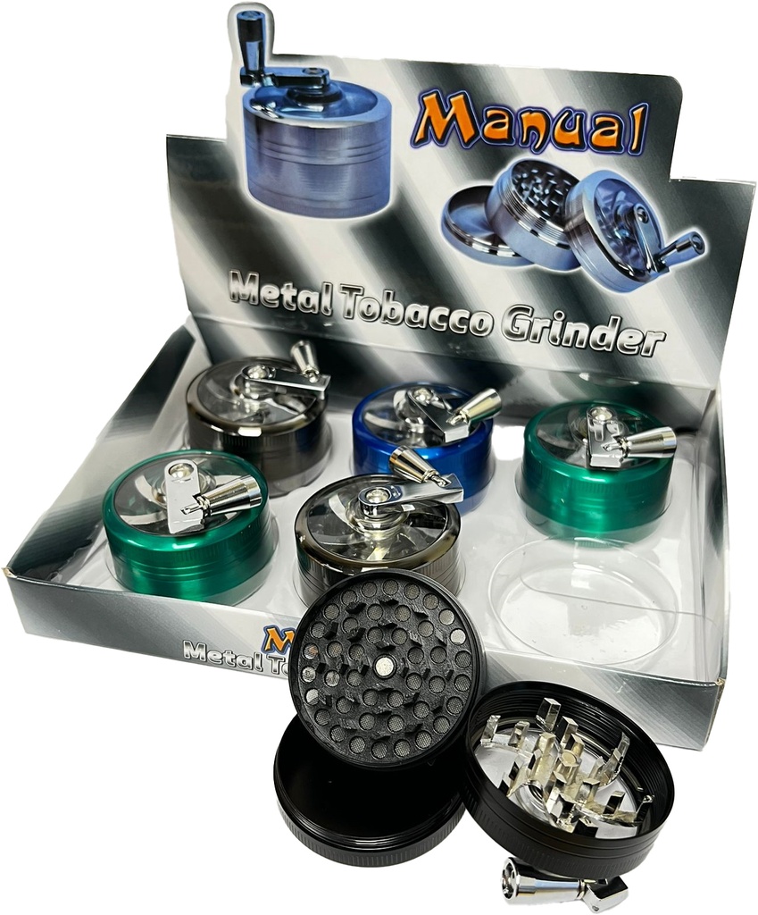CRANK WITH WINDOW – GRINDERS – 3-PIECE – 55MM – 6CT DISPLAY – GR38 – [MSRP: $15 EACH]