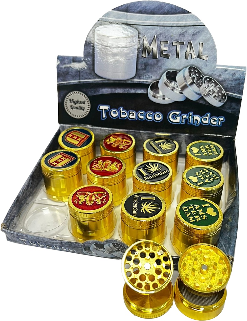 I LUV W GOLD – GRINDERS – 4-PIECE – 30MM – 12CT DISPLAY – GR48 – [MSRP: $7 EACH]
