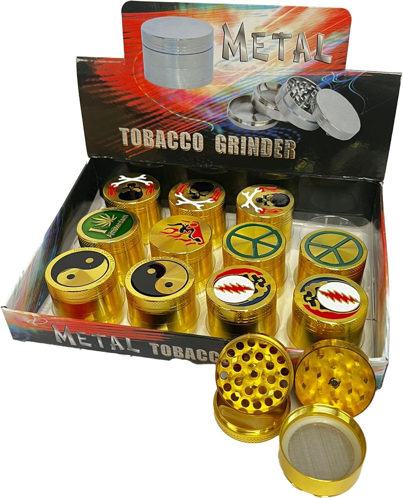 MINI CLASSIC PRINT – GRINDERS – 4-PIECE – 40MM – 12CT DISPLAY – GR49 – [MSRP: $7.50 EACH]