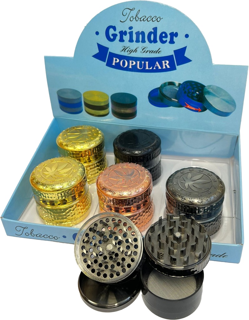LEAF ENGRAVED PRINT – GRINDERS – 4-PIECE – 52MM – 6CT DISPLAY – GR112 – [MSRP: $16.50 EACH]