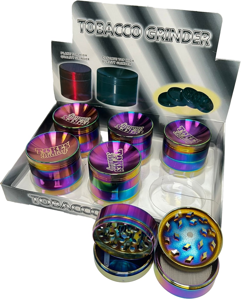 CONCAVE TOKES BUDDY – GRINDERS – 4-PIECE – 54MM – 6CT DISPLAY – GR46 – [MSRP: $15 EACH]