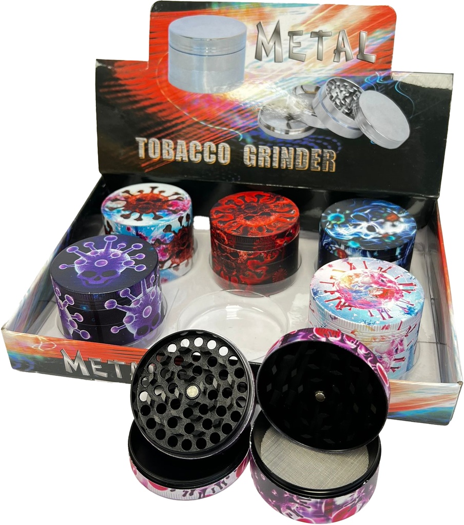 TOKES BUDDY VIRUS – GRINDERS – 4-PIECE – 55MM – 6CT DISPLAY – GR83 – [MSRP: $15.50 EACH]