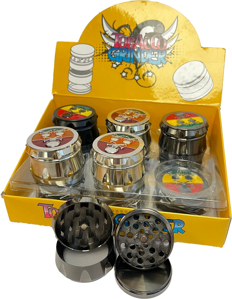 WINE BARREL RASTA – GRINDERS – 4-PIECE – 55MM – 12CT DISPLAY – GR55 – [MSRP: $14 EACH]
