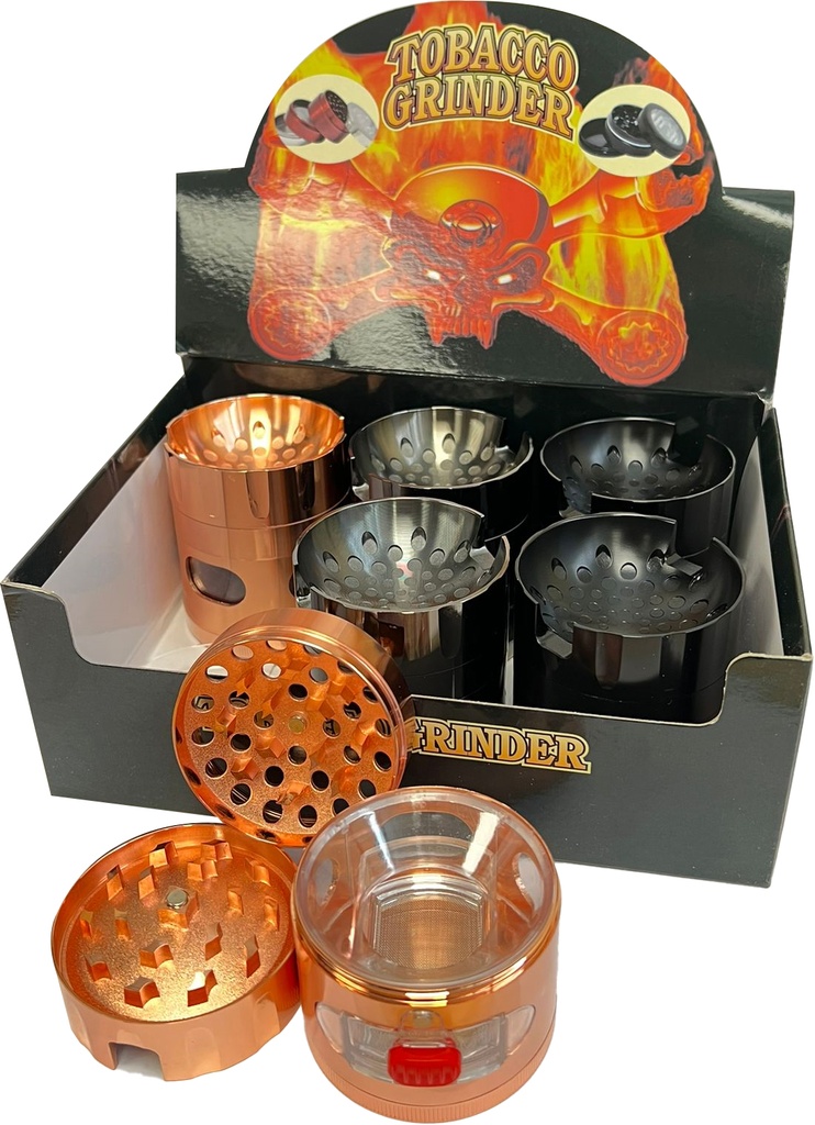 CONCAVE HONEYCOMB WITH DOOR – GRINDERS – 4-PIECE – 63MM – 6CT DISPLAY – GR87 – [MSRP: $22 EACH]
