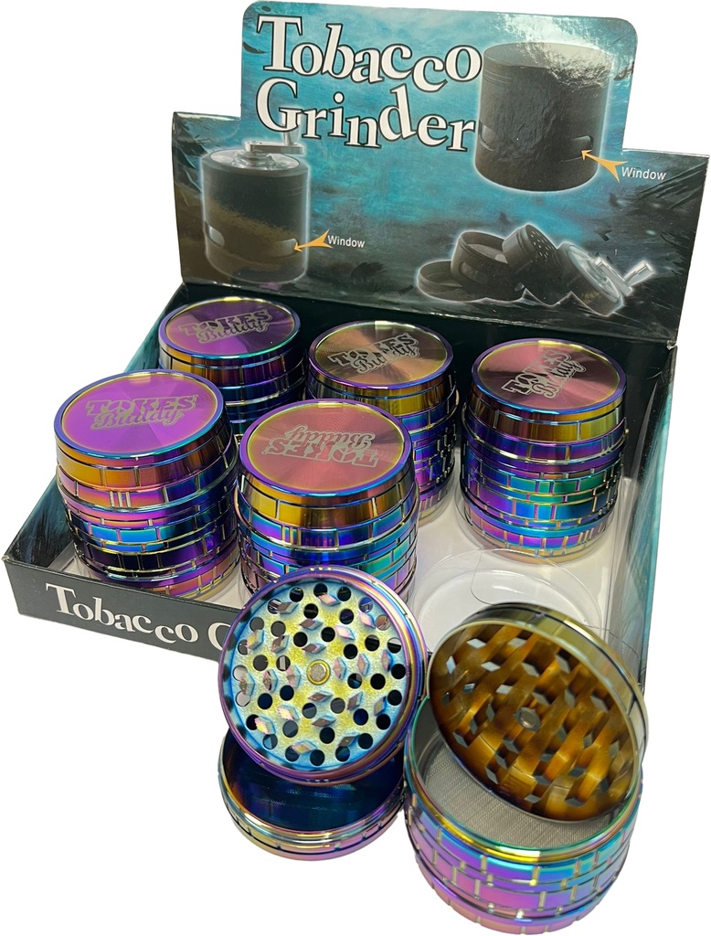 LASER WINE BARREL – GRINDERS – 4-PIECE – 63MM – 6CT DISPLAY – GR104 – [MSRP: $26 EACH]