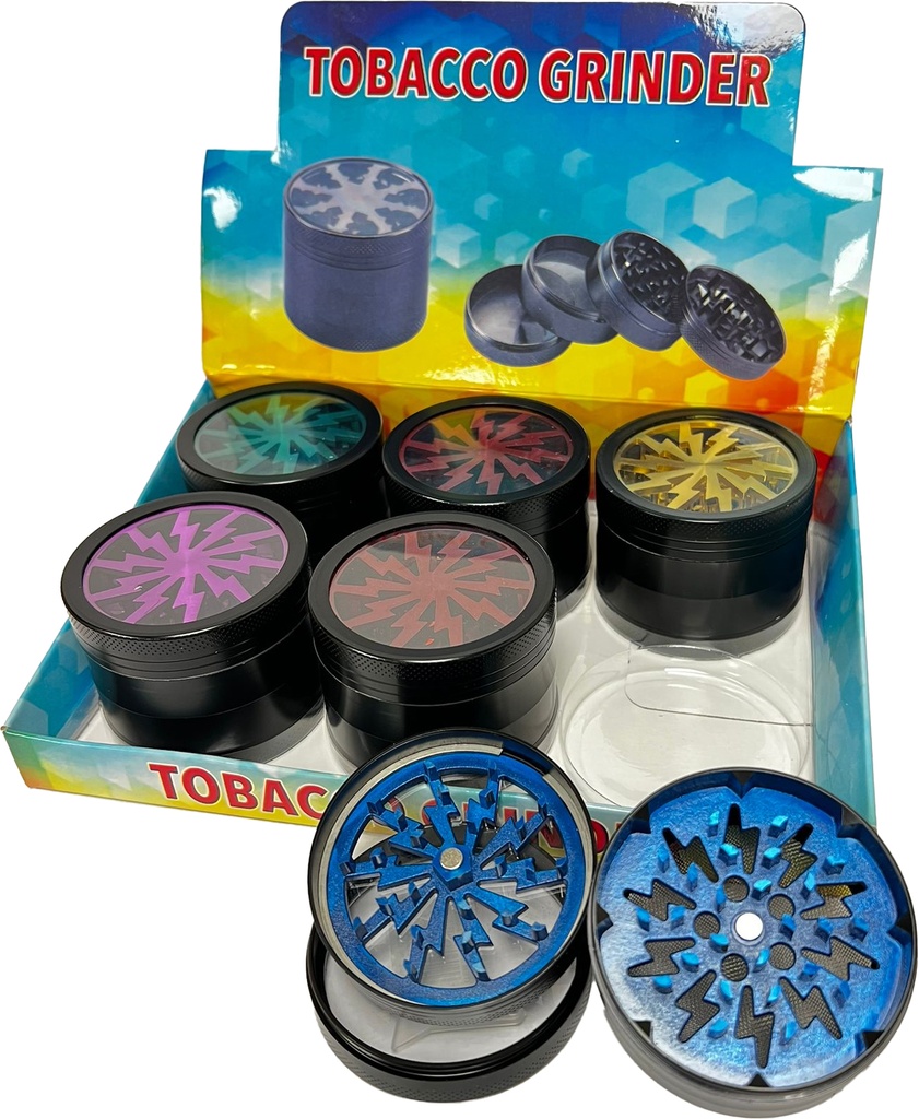 LIGHTNING – GRINDERS – 4-PIECE – 63MM – 6CT DISPLAY – GR52 – [MSRP: $17.50 EACH]
