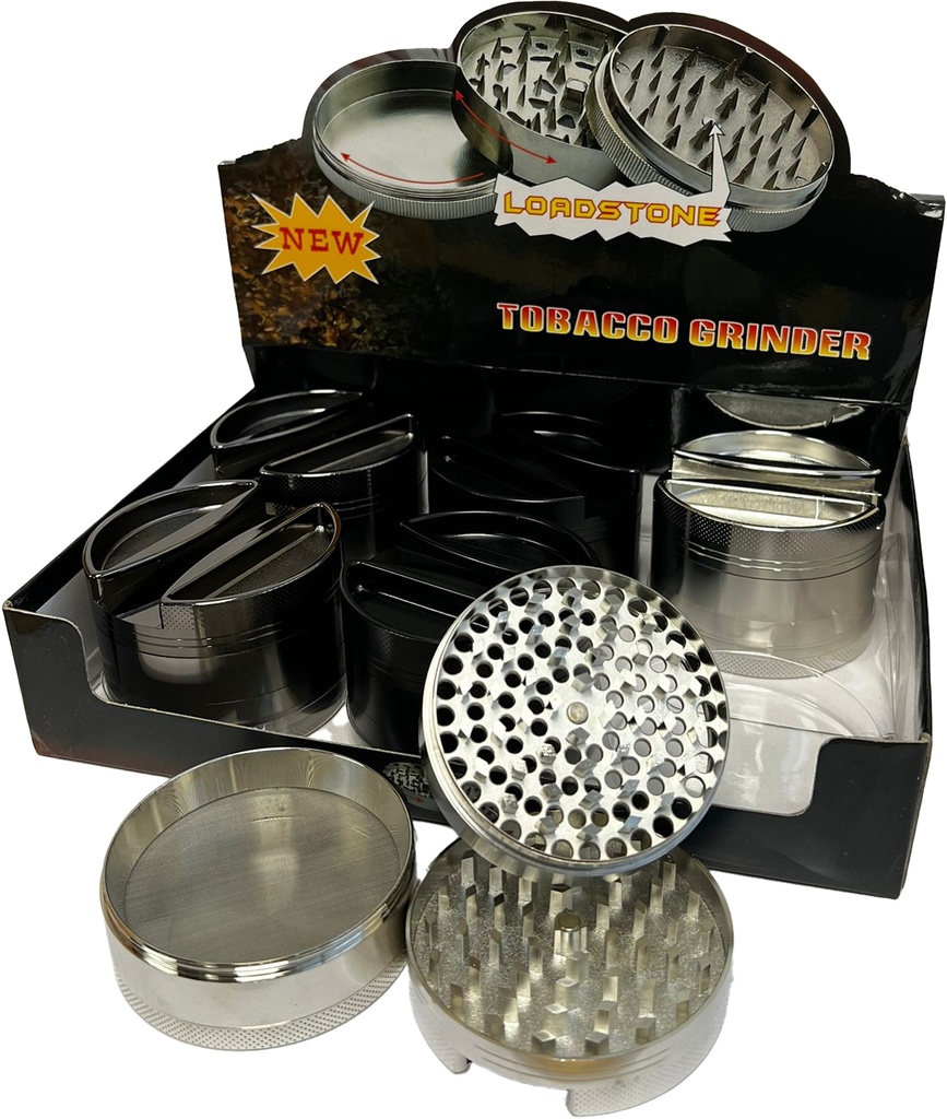 LOADSTONE – GRINDERS – WITH HOLDER – 4-PIECE – 75MM – 6CT DISPLAY – GR54 – [MSRP: $22 EACH]