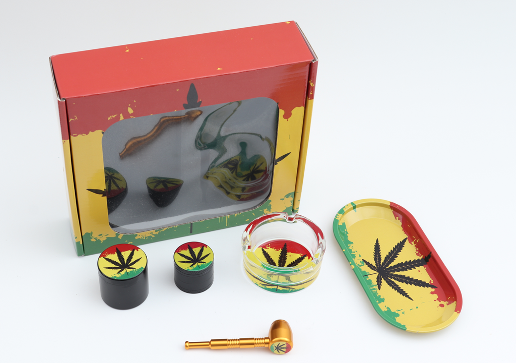 HAPPY – GLASS WATER PIPE – GIFT SET – 5PCS – 1CT – A206-5 – [MSRP: $37.50]