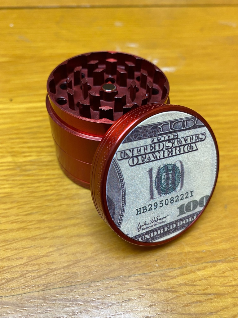 $100 BILL – GRINDERS – ALUMINUM ALLOY – 4-PIECE – 50MM – 1CT – A07 – [MSRP: $139.50]