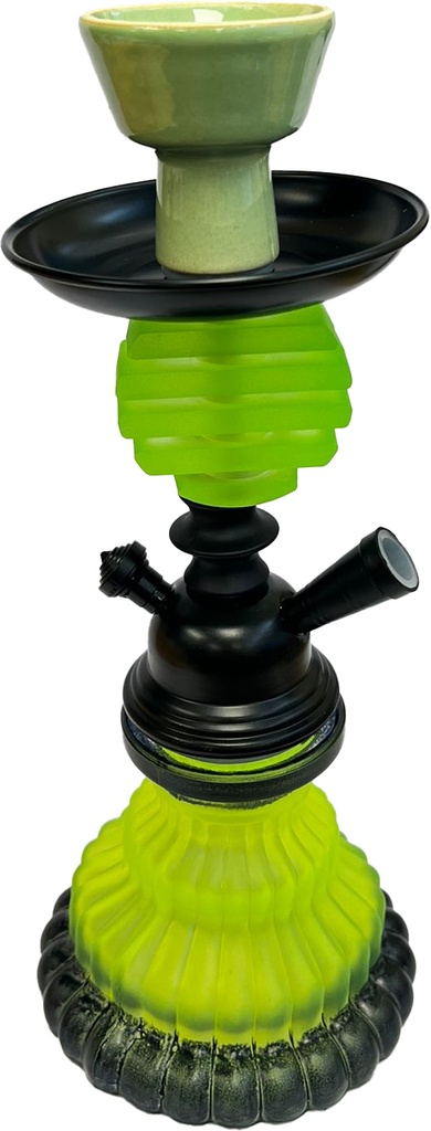 HOOKAH – 11" SMALL APPLE – SINGLE HOSE – CERAMIC & GLASS – ASSORTED COLORS – 1CT – C13 – [MSRP: $22.50]