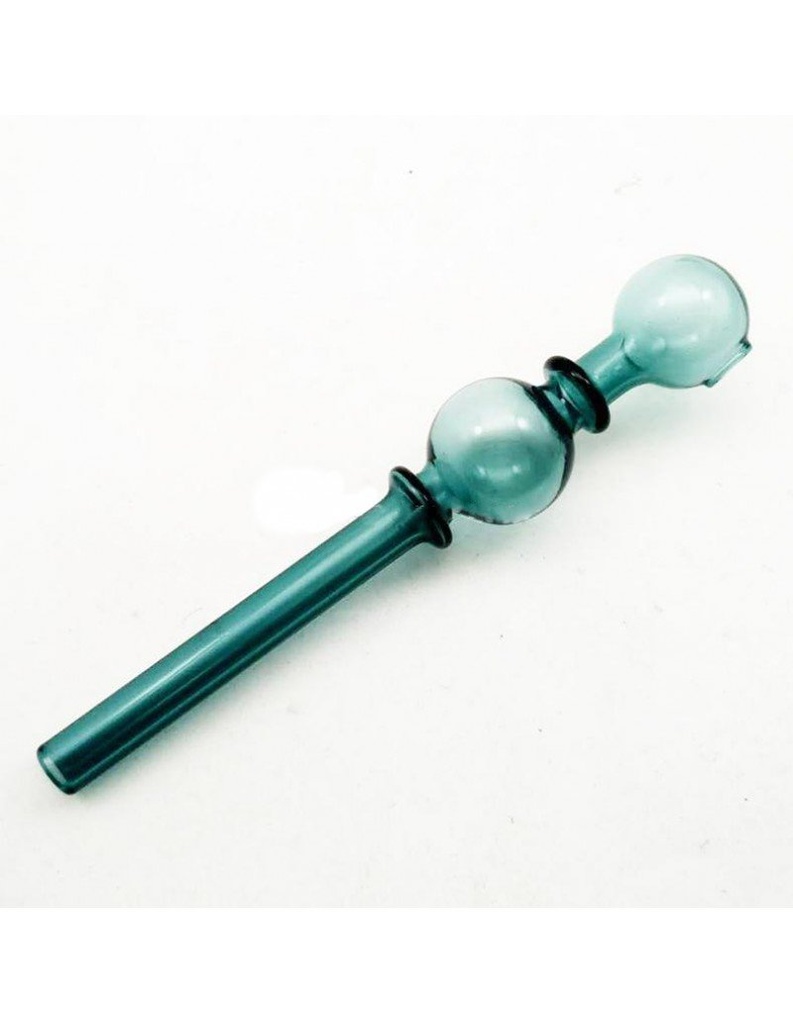 STRAIGHT – GLASS OIL DOUBLE BUBBLER – GLASS HAND PIPE – 6-INCH – ASSORTED COLORS – 1CT – GB089 – [MSRP: $4]