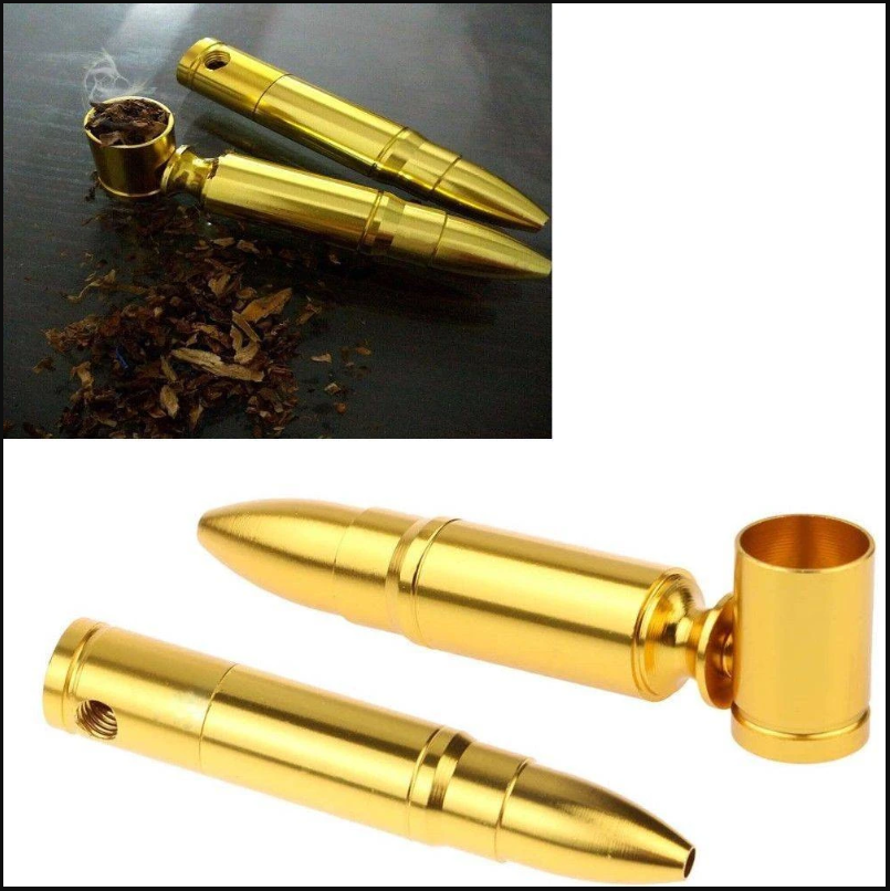 GOLD – METAL PIPES – BULLET DESIGN – 12CT DISPLAY – B22 – [MSRP: $17.50 EACH]