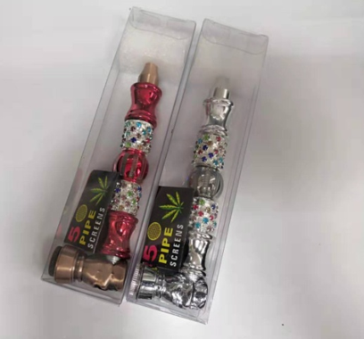 BEDAZZLE – METAL PIPES – WITH SCREEN – HAND PIPE DESIGN – 12CT DISPLAY – B9 – [MSRP: $11.50 EACH]