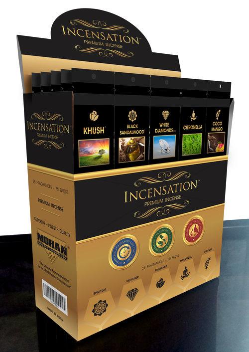 INCENSATION – INCENSE – PREMIUM INCENSE STICKS – ASSORTED SCENTS – 75CT DISPLAY – [MSRP: $1 EACH]