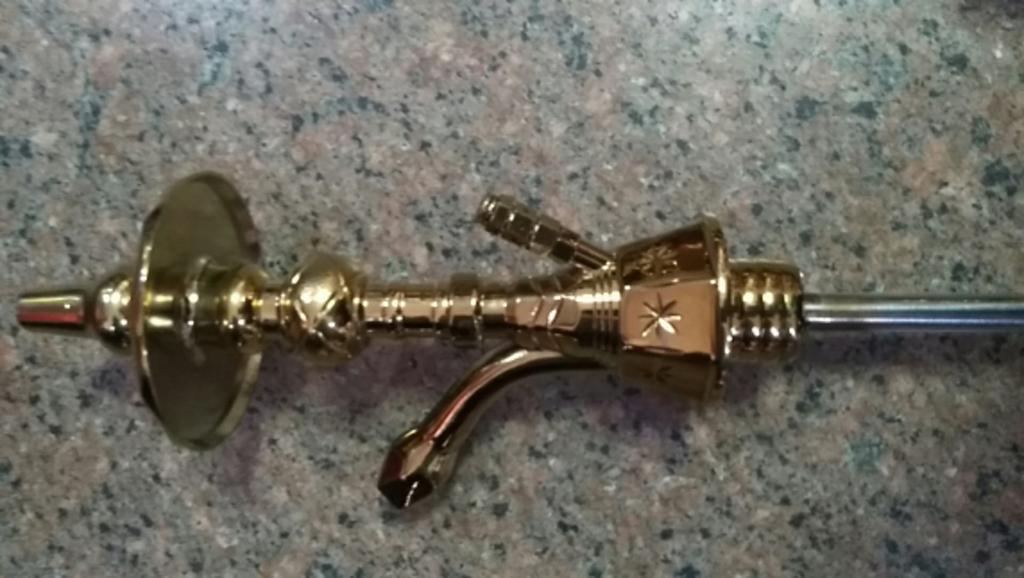 SABA – HOOKAH – 22" TRADITIONAL SINGLE HOSE – GOLD & SILVER – 1CT – KMHD10 – [MSRP $97.50]