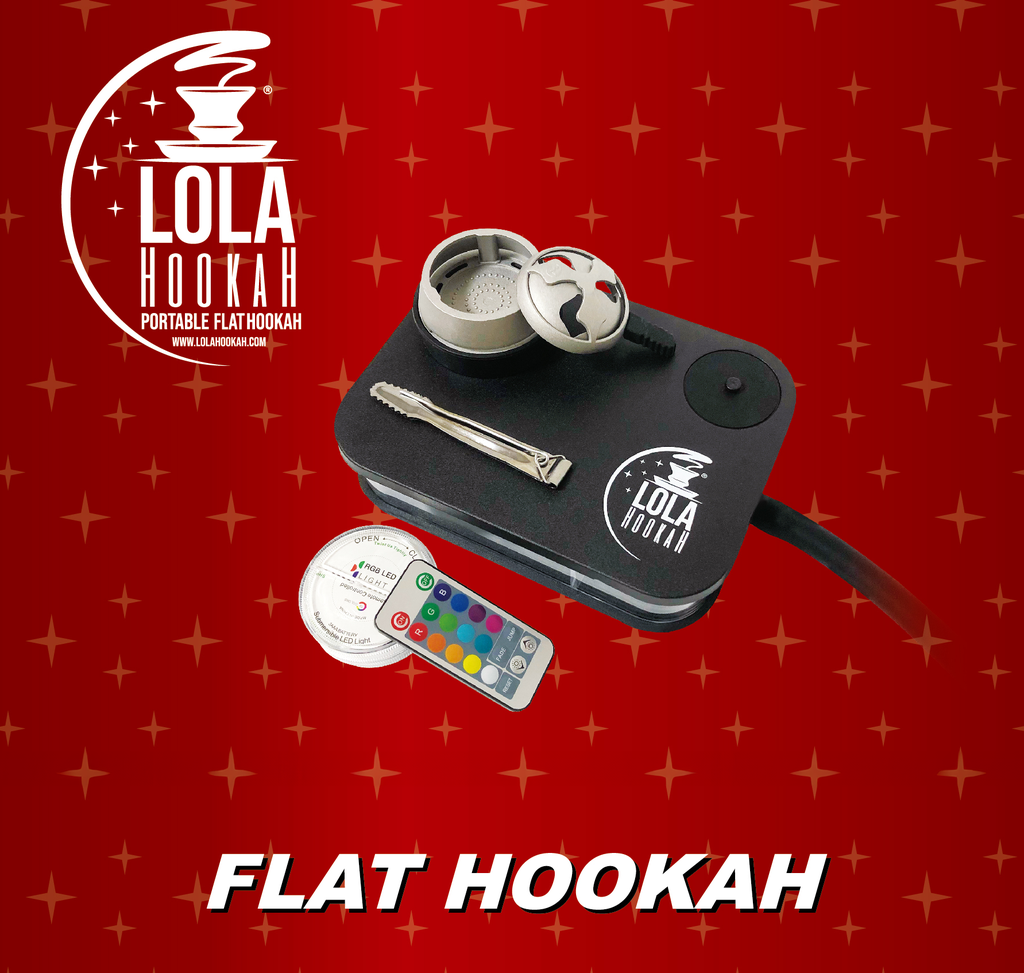 LOLA – HOOKAH SET – PREMIUM FLAT WITH LED LIGHT – 1CT – LOLA FLAT – [MSRP: $50]