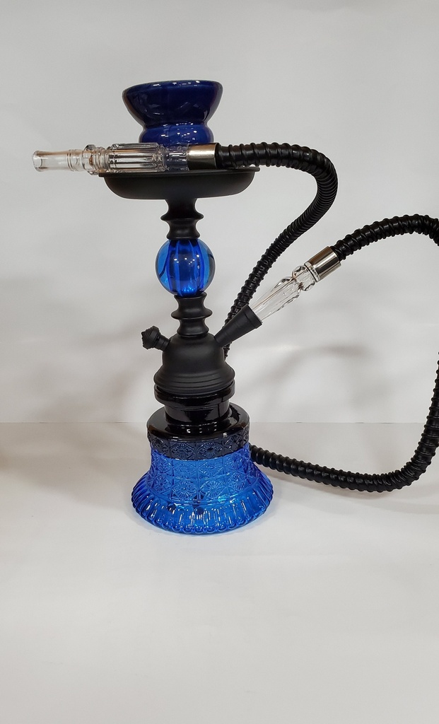 LOLA – HOOKAH – 12" SINGLE HOSE MINI – BLACK/BLUE – 1CT – C12 – [MSRP: $20.50]