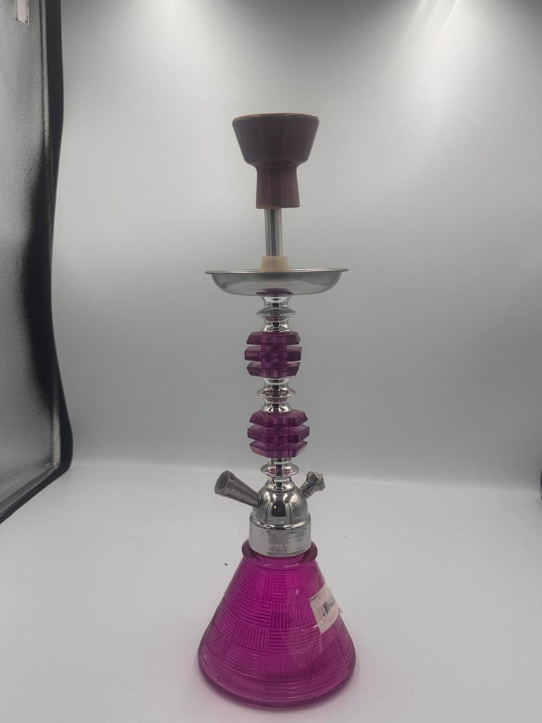 HOOKAH – 12" JEWELED STEM – SINGLE HOSE – CERAMIC & GLASS – 6 COLORS – 1CT – ZC11 – [MSRP: $22]