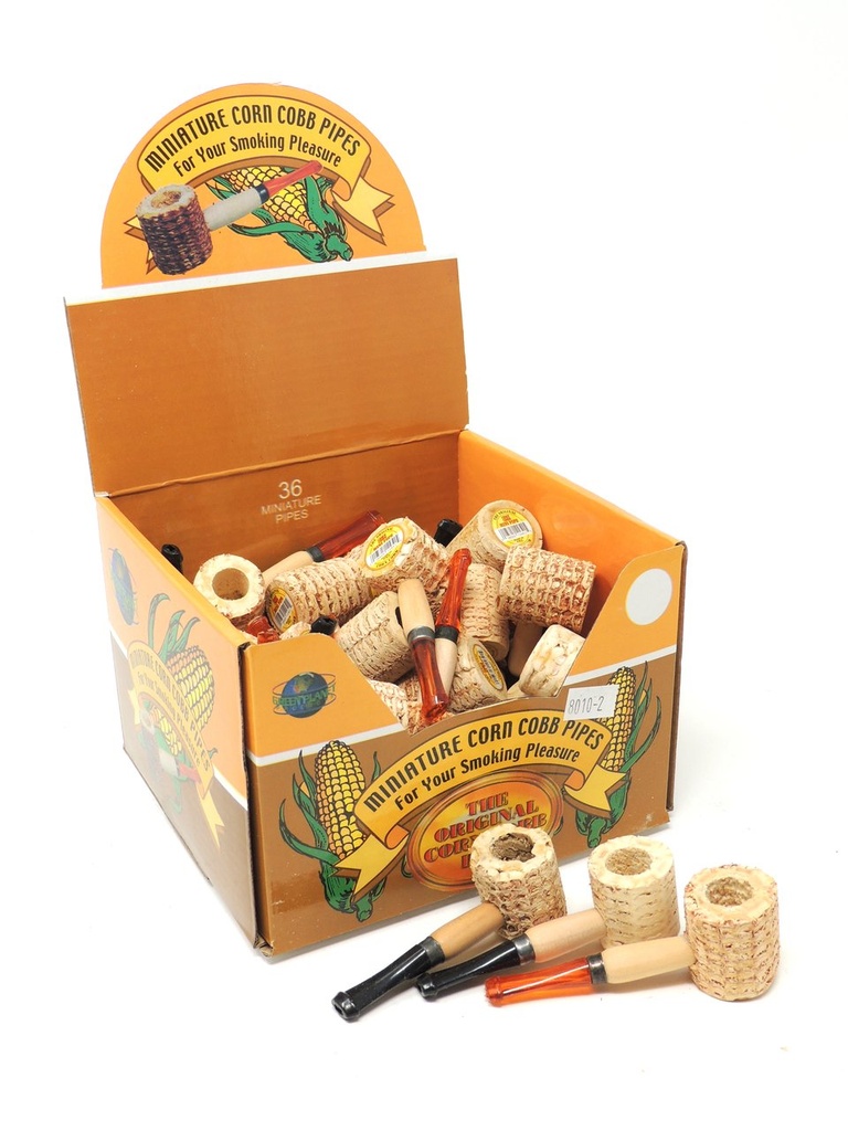 THE ORIGINAL – WOOD PIPES – MINI CORN COB PIPE – 36CT DISPLAY – CP101 – [MSRP: $2 EACH]