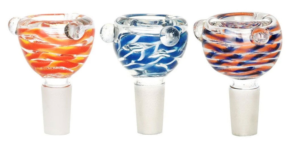 GLASS – BOWL PIECE – GLASS ACCESSORIES – WIG WAG GLASS – 14MM MALE – 1CT – N14 B-00930 – [MSRP: $12]