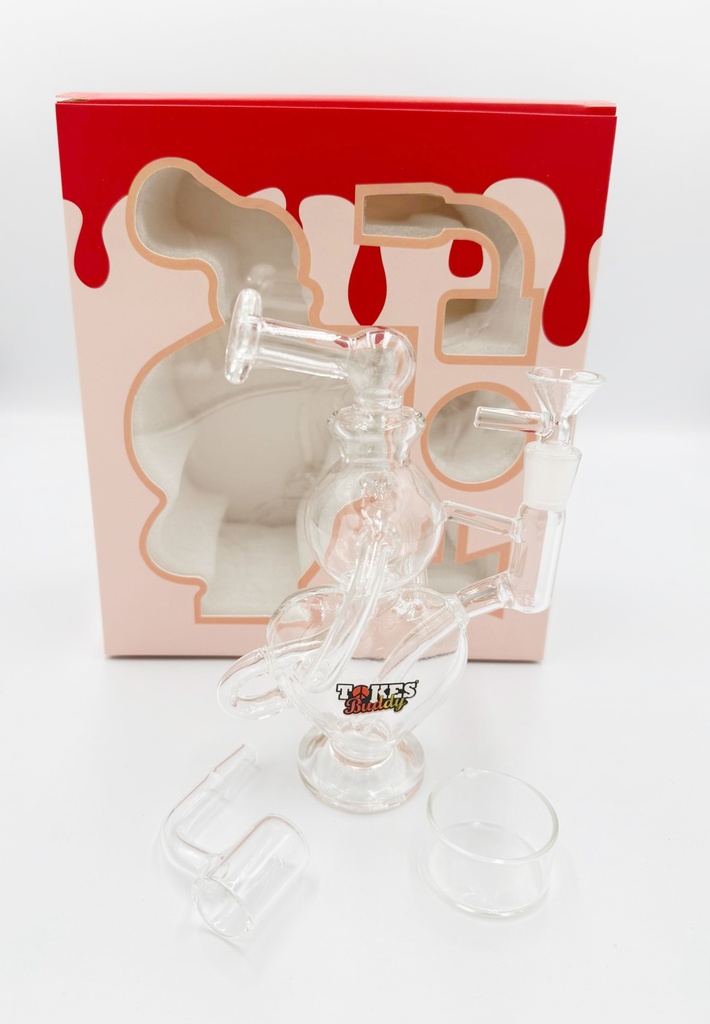 TOKES BUDDY – NEBULA – GLASS WATER PIPE – MINI DAB RIG SET – RED – 1CT – GB1045 – [MSRP: $45.50]