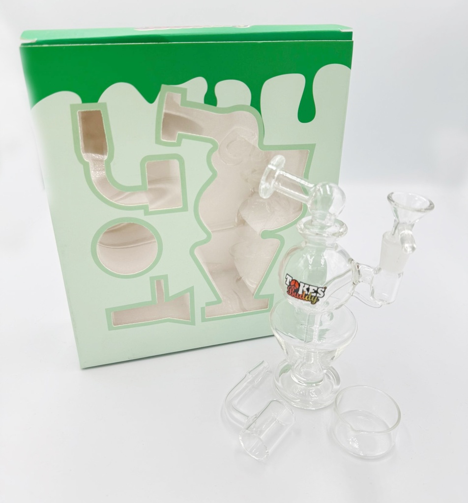 TOKES BUDDY – OPAL – GLASS WATER PIPE – MINI DAB RIG SET – D-GREEN – 1CT – GB1049 – [MSRP: $41.50]