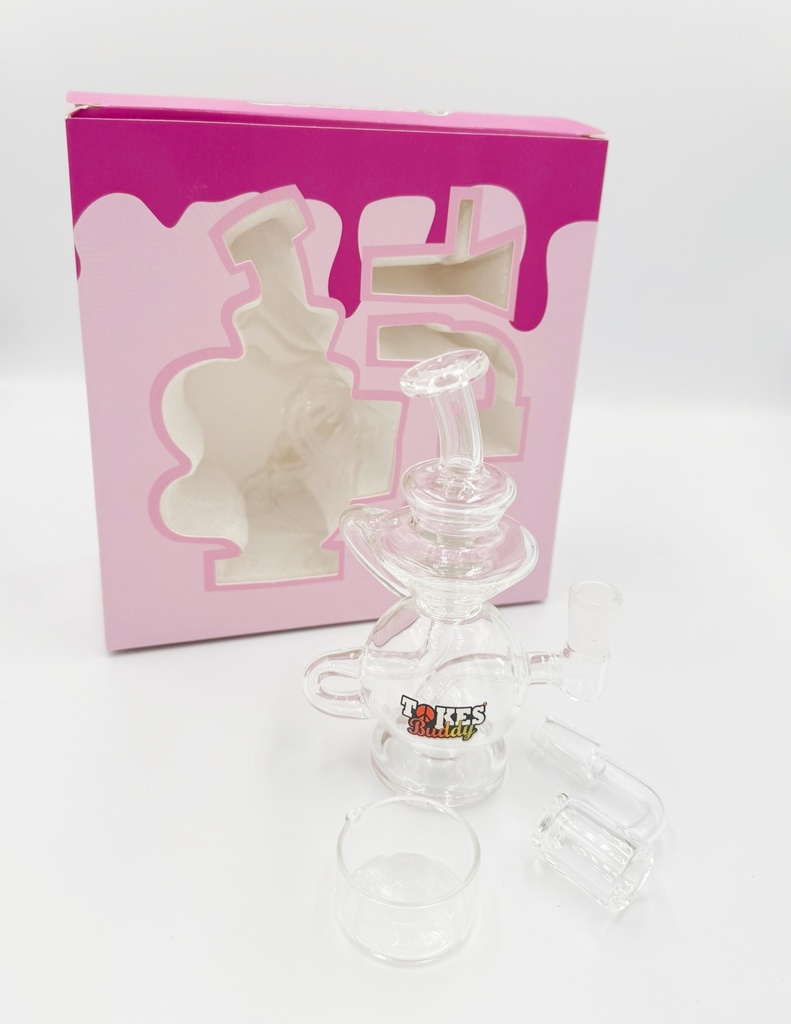 TOKES BUDDY – OPULENCE – GLASS WATER PIPE – MINI DAB RIG SET – L-PURPLE – 1CT – GB1047 – [MSRP: $44.50]
