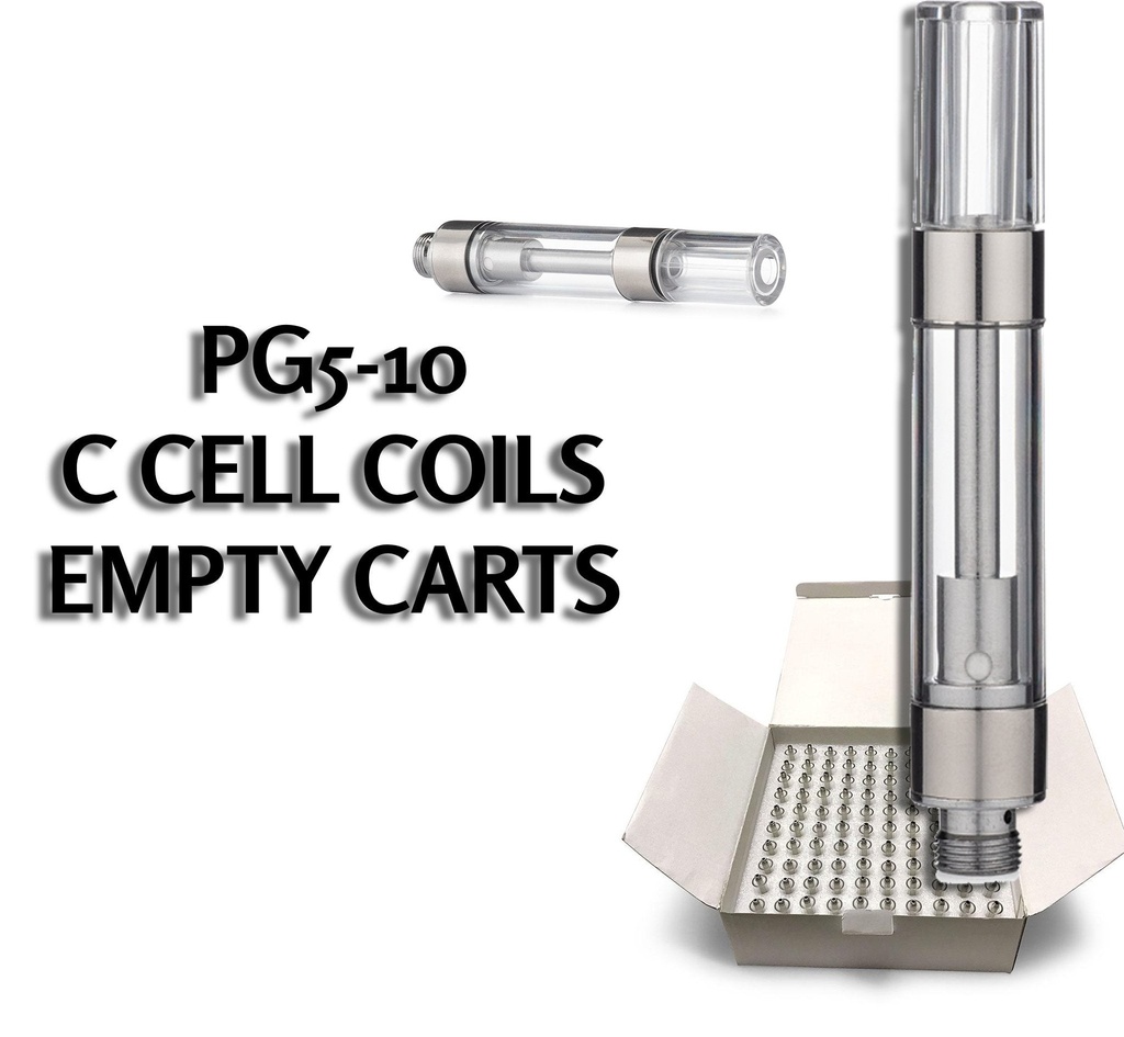 PG5 – VAPE TANKS – 510 CCELL CARTRIDGE – EMPTY – 1ML – 100CT – [MSRP: $5 EACH]