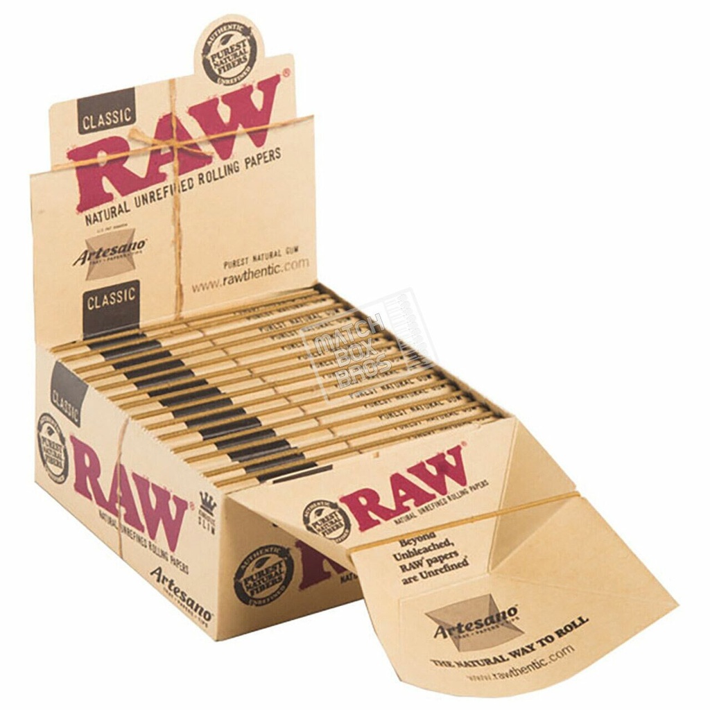 RAW – ROLLING PAPERS – ARTESANO CLASSIC – KING SIZE SLIM – 15CT DSPL – [MSRP: $5.50 EACH]