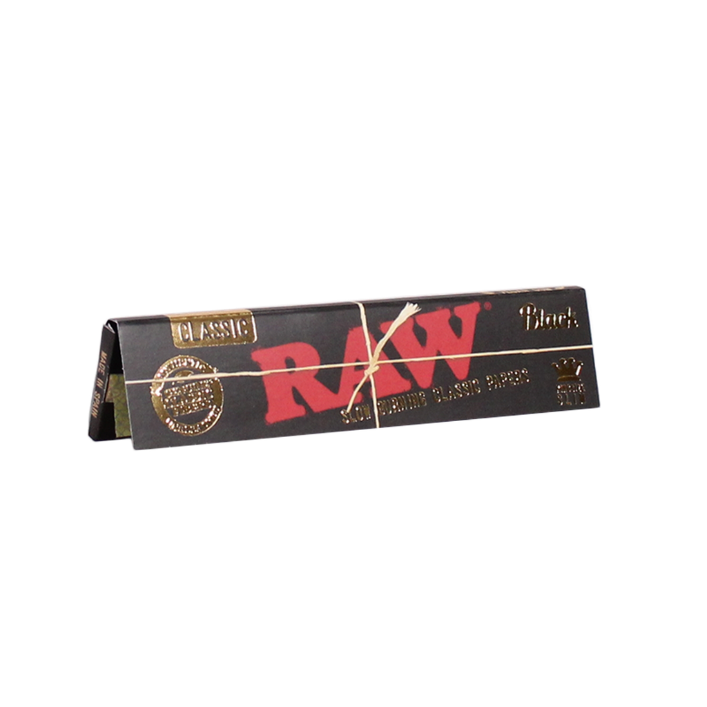 RAW – ROLLING PAPERS – BLACK – KING SIZE – SLIM – 50CT DSPL – [MSRP: $2 EACH]