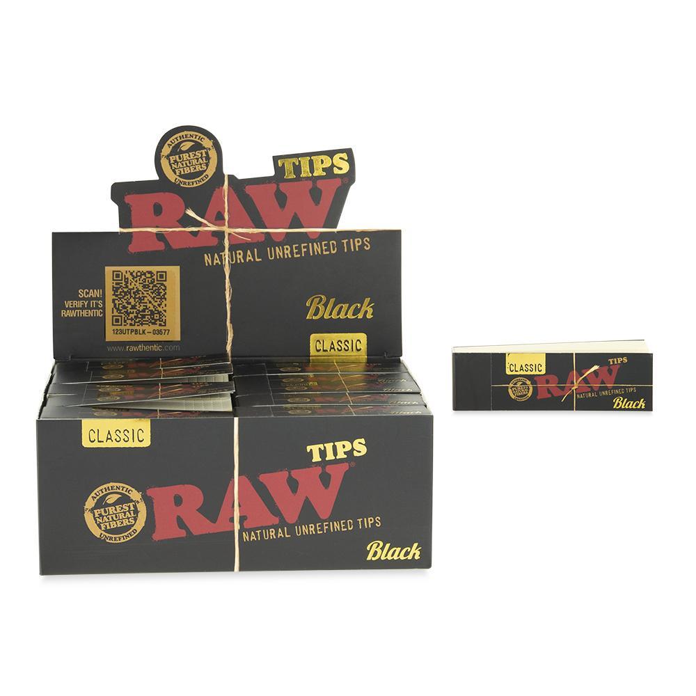 RAW – TIPS & FILTERS – BLACK TIPS – 50CT DSPL – [MSRP: $1 EACH]